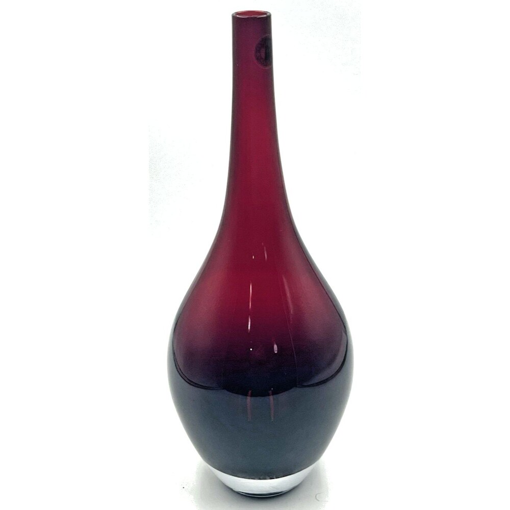 Vintage IKEA Salong Vase 12.5" Ruby Red Art Glass Johanna Jelinek MCM Minimalist